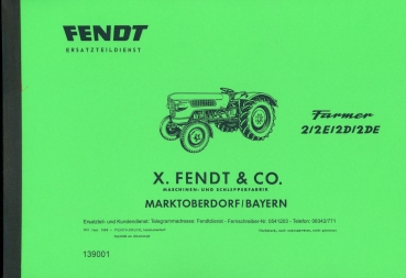 Ersatzteilliste für Fendt Typ Farmer 2, 2E, 2D, 2DE